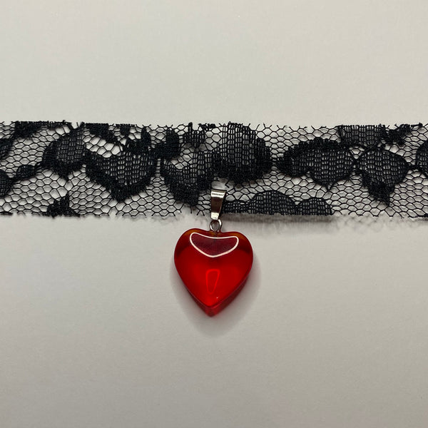 “Flaming heart” choker